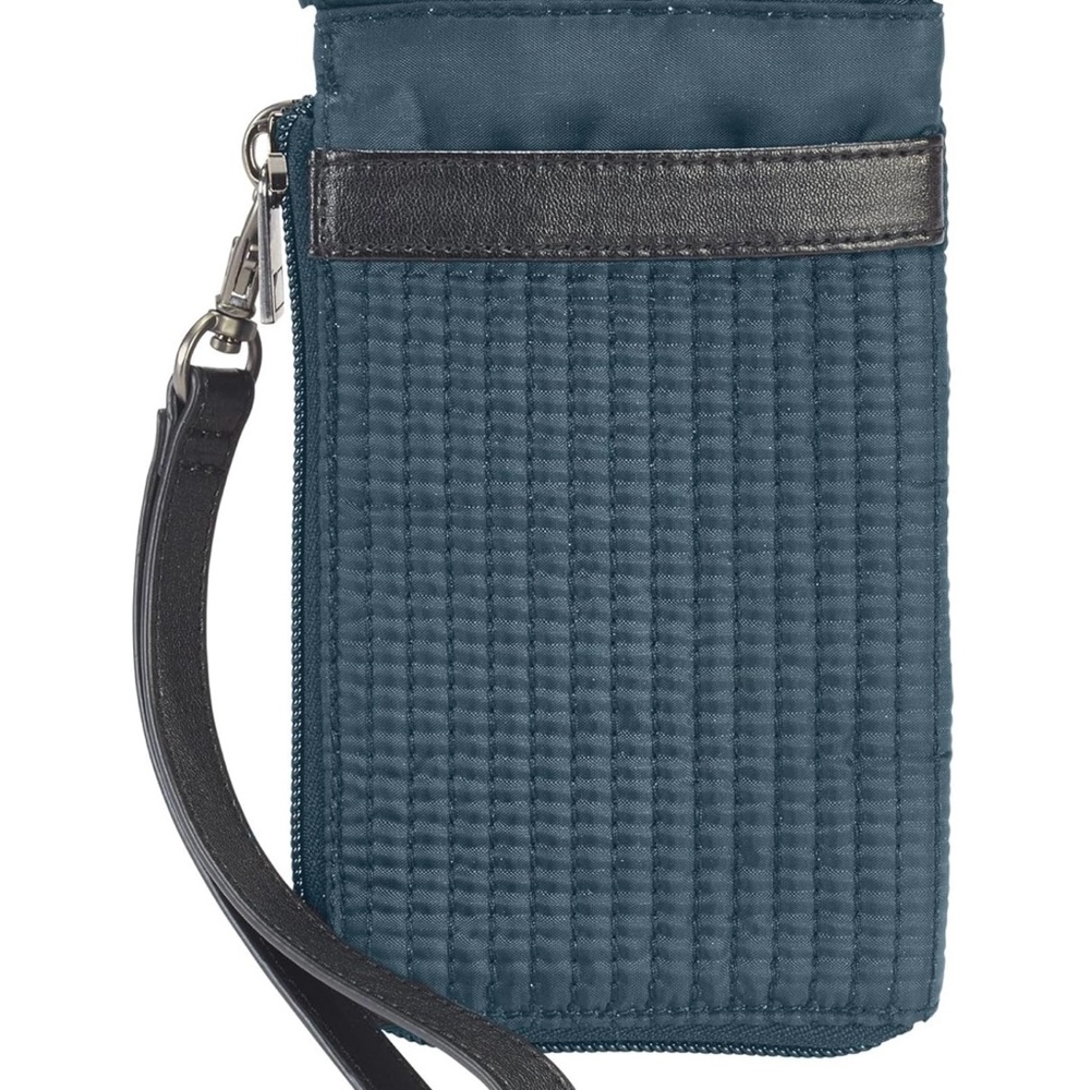 Black and Blue Phone Holster with Wrist Strap